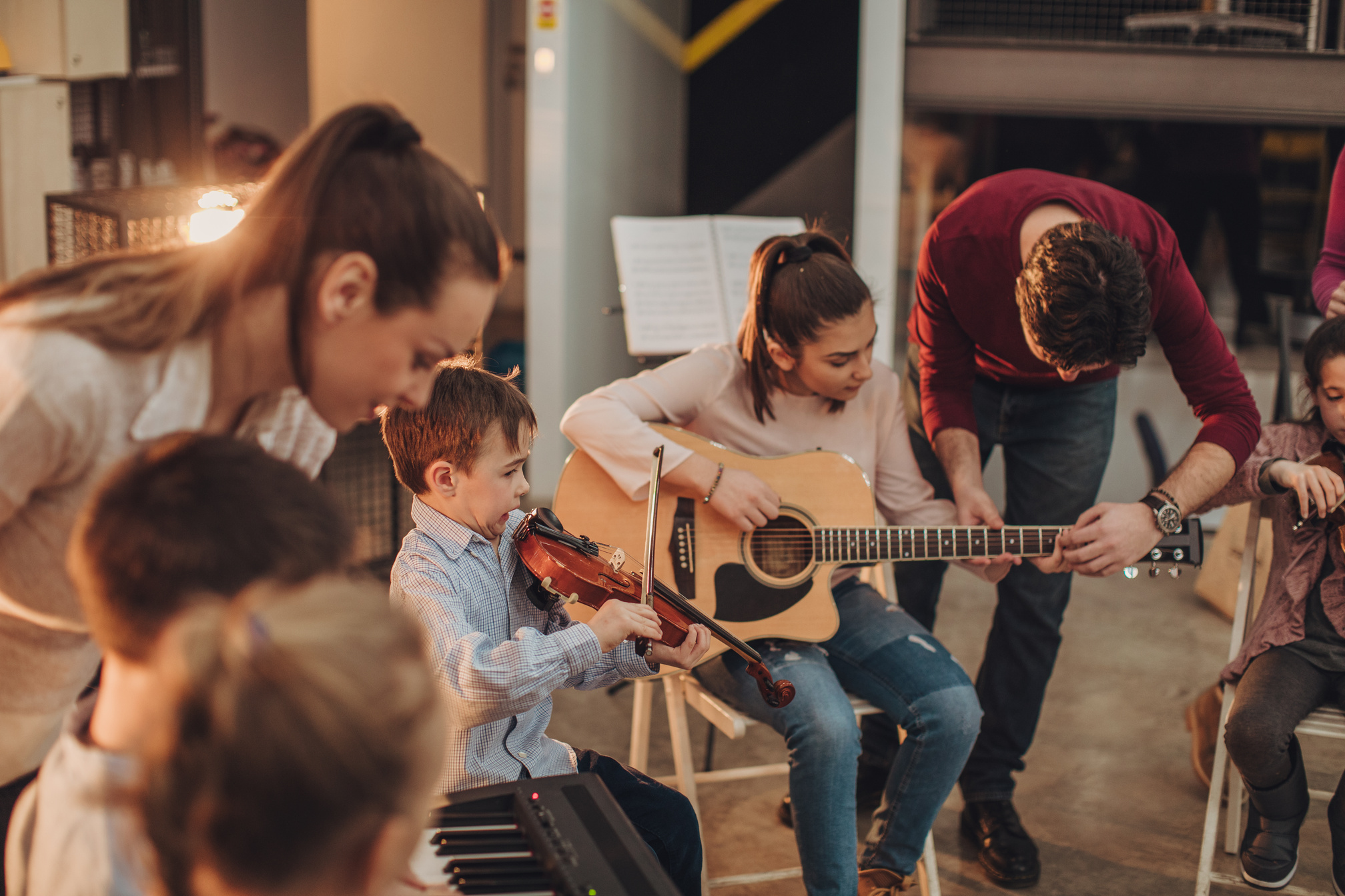 Class in music school